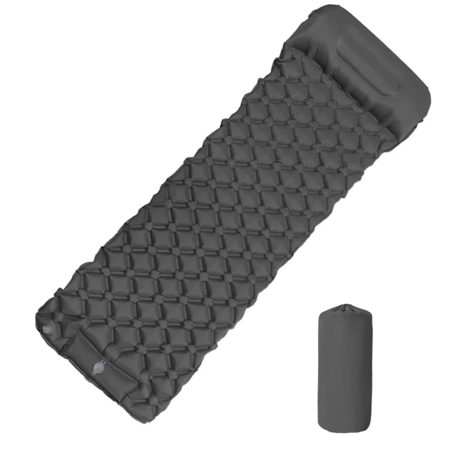 Matelas gonflable de camping en plein air, coussin de couchage avec oreillers, polymères d'air ultra