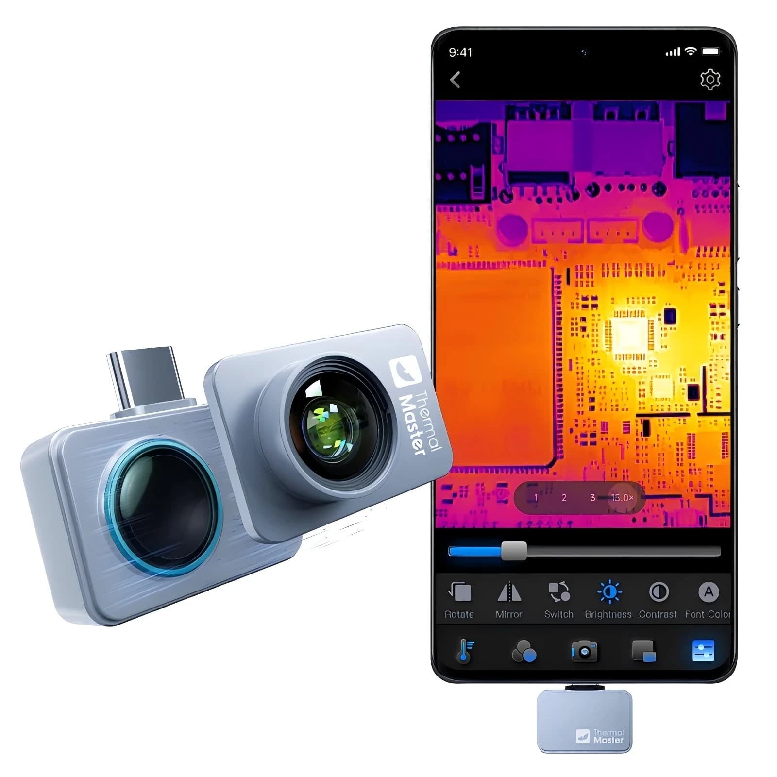 Caméra thermique Thermal Master P2 PRO 256x192 avec objectif macro pour la vision nocturne et les te