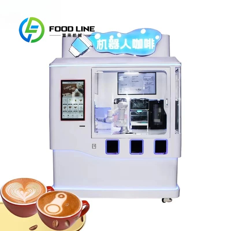 Distributeur automatique de café robotisé IA personnalisé 24h/24, vente sans personnel, café fraîche