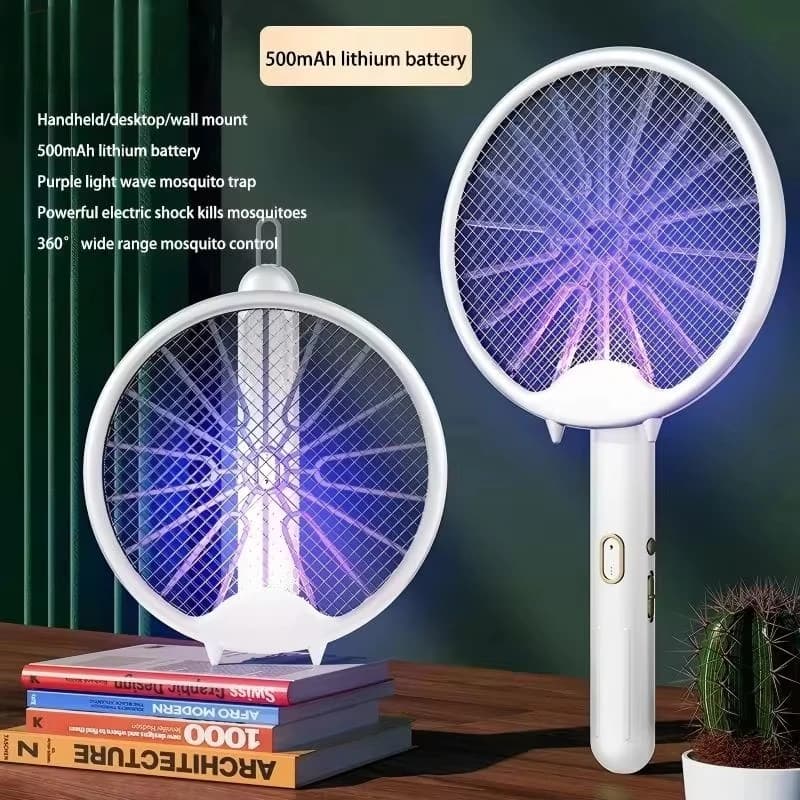 Raquette anti-moustiques électrique rechargeable par USB, lampe anti-moustiques portable et pliable,