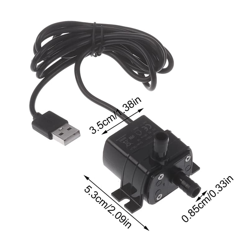 Pompe à eau USB 5V 1W 130L/H, levage 100CM, fontaine de plongée, circulation d'aquarium, micro-pompe
