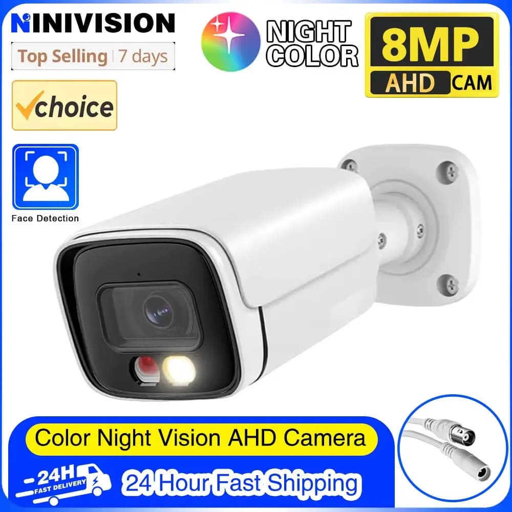 Caméra 4K AHD couleur Vision nocturne CCTV Surveillance de sécurité 8MP extérieur étanche analogique