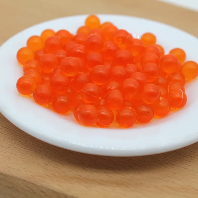 20 pièces/sac Imitation Caviar PVC décor à la maison Miniature alimentaire décor Miniature Sushi Ram