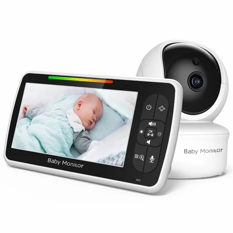 Babystar – moniteur vidéo pour bébé de 5 pouces, avec caméra et Audio à distance Pan-Tilt-Zoom, conv