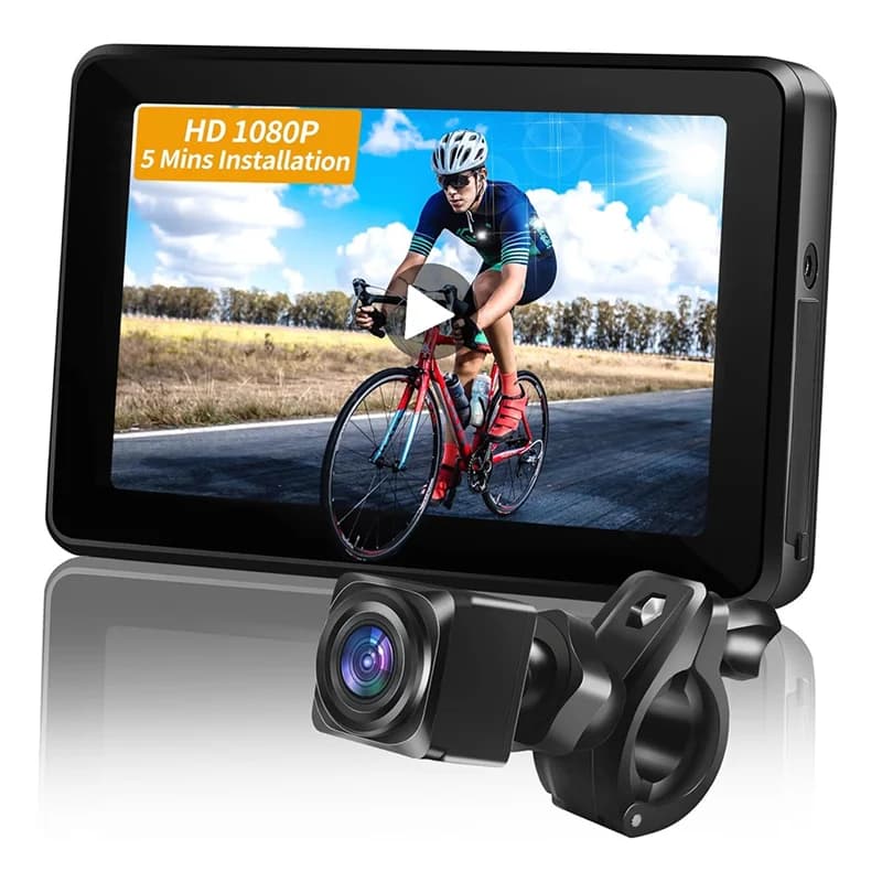 B48B-caméra de recul pour vélo, moniteur 4.3 pouces, enregistreur de vélo, Vision nocturne Portable