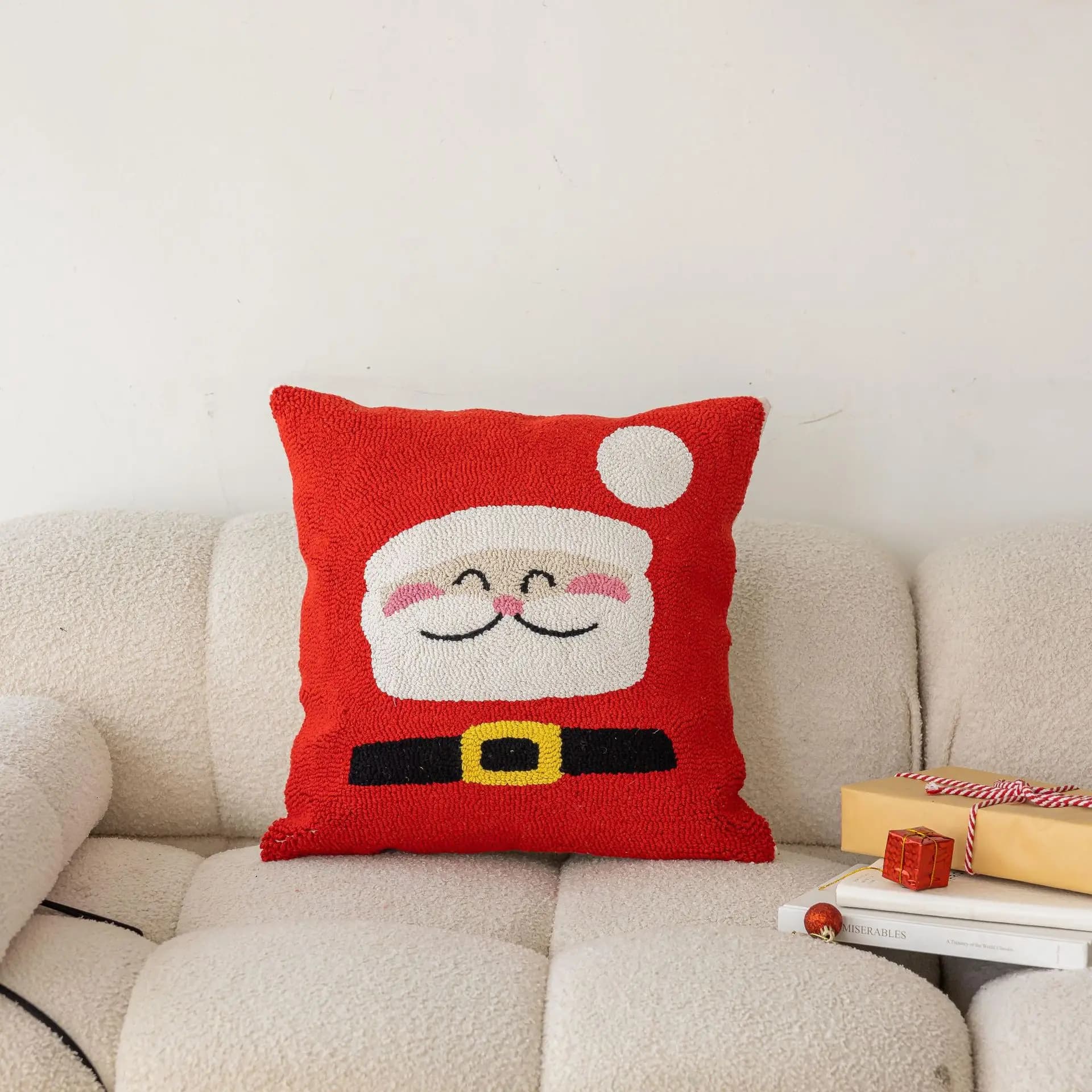 Housse de coussin sur le thème de noël, pour la maison, le salon, le canapé, décoration de vacances,