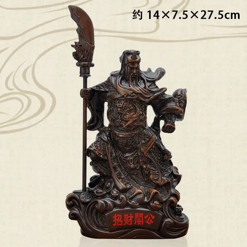 Ornement Guan Gong Zhaocai Town House en résine, artisanat pour salon, entrée, bureau, statue de déc