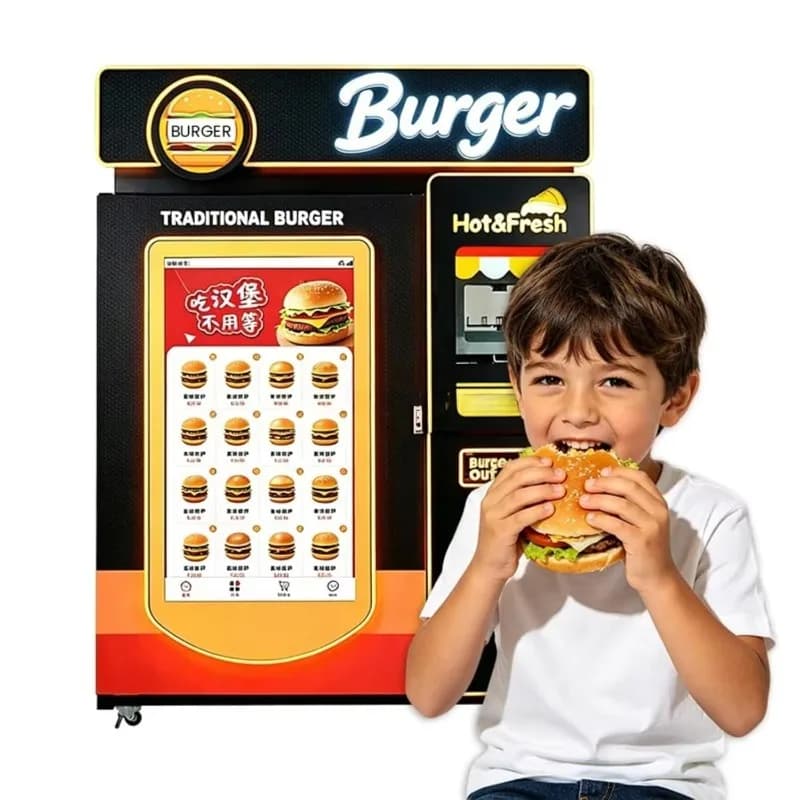 Distributeur automatique de hamburgers haute vitesse personnalisé, machine à hamburgers entièrement