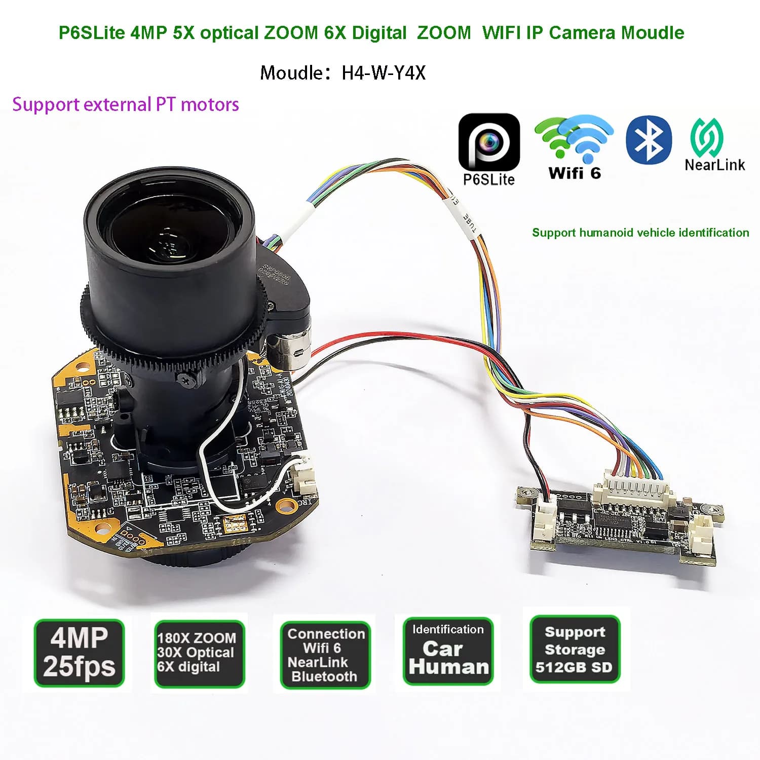 Module de caméra IP de surveillance HiEasy Wifi 30X ZOOM 4MP 25fps avec protocole Hikvision, reconna