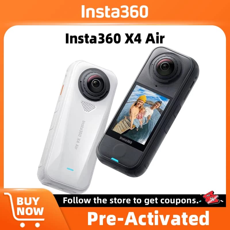 Caméra d'action Insta360 X4 Air 8K30FPS Vidéo 360° Effet bâton de selfie invisible Légère et portabl