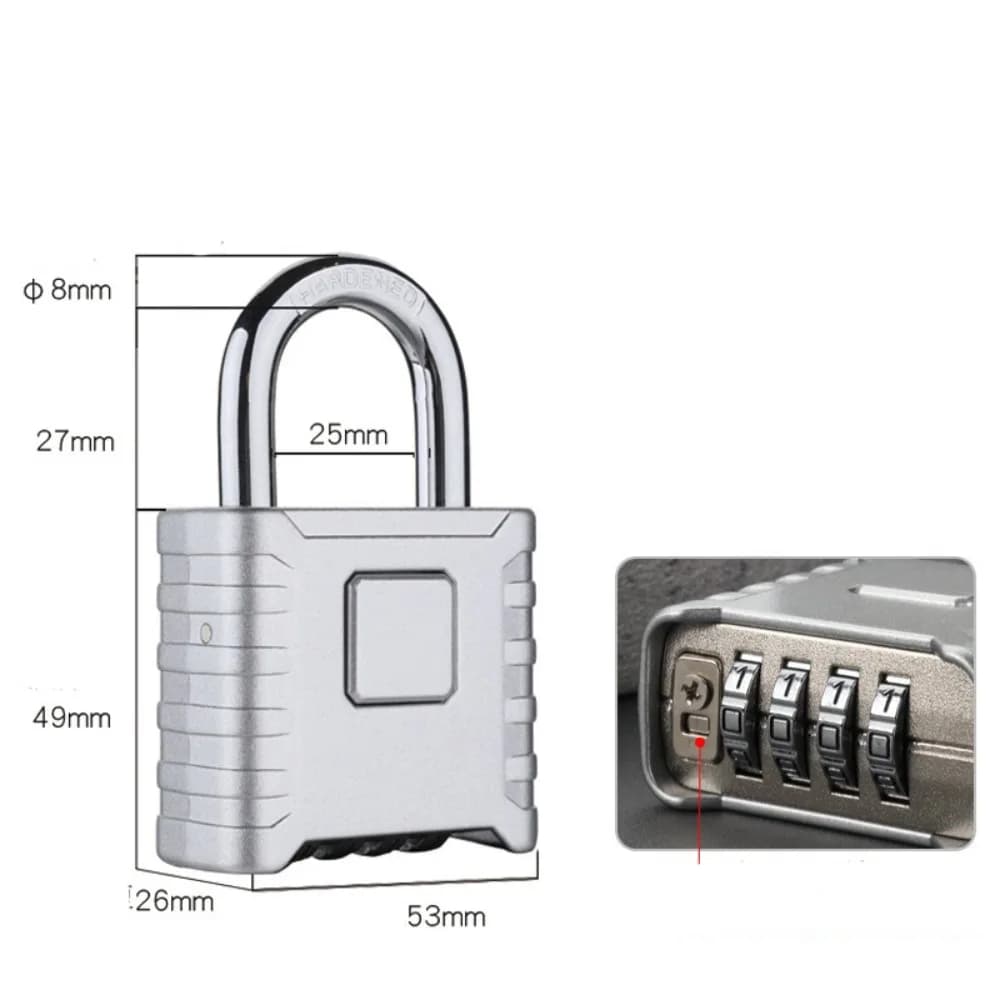 Cadenas robuste en métal, combinaison de numéros à 4 chiffres, antirouille, mot de passe, étanche, a