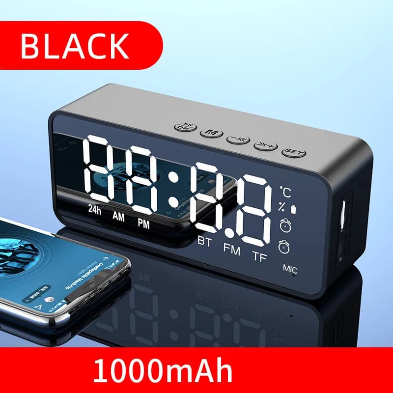 Réveil Radio FM Bluetooth haut-parleur caisson De basses Portable Caixa De Som boîte De son musique