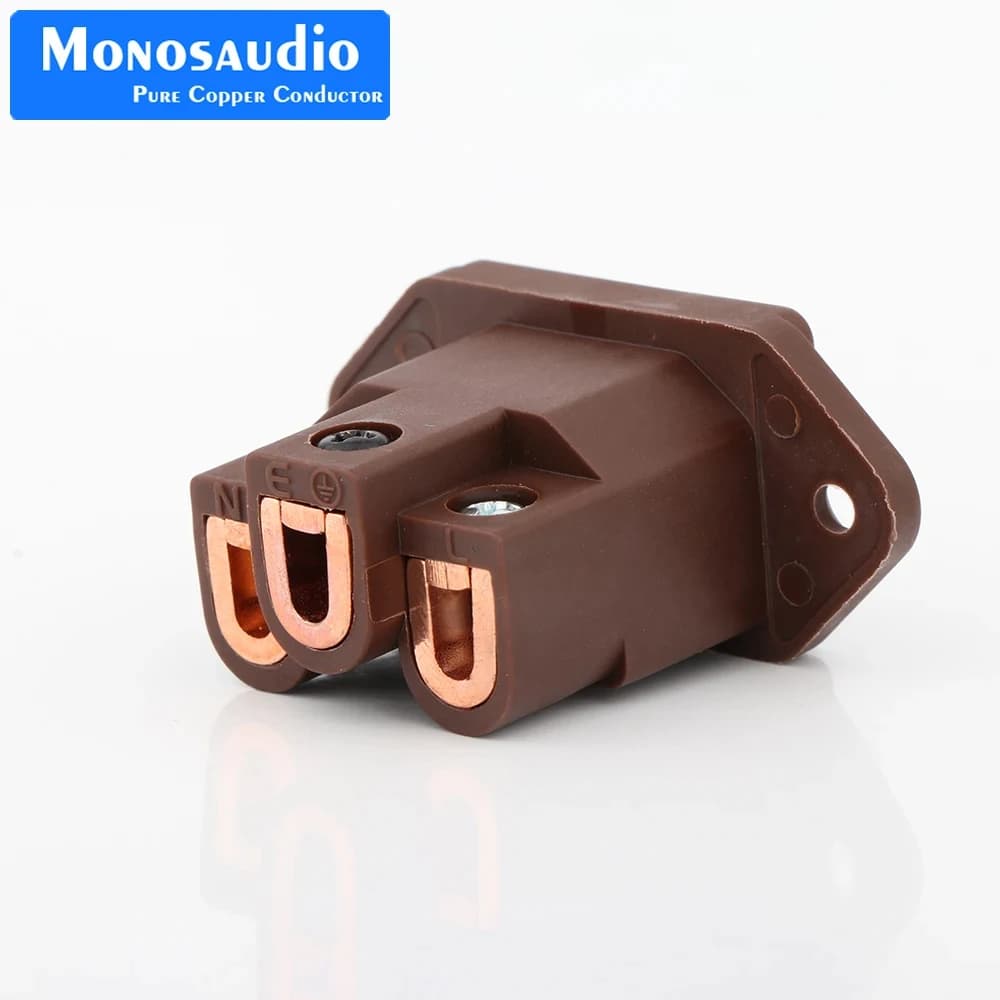 Monosaudio-Prise d'alimentation IEC, haut de gamme, cuivre rouge pur, plaqué or, sans soudure, entré