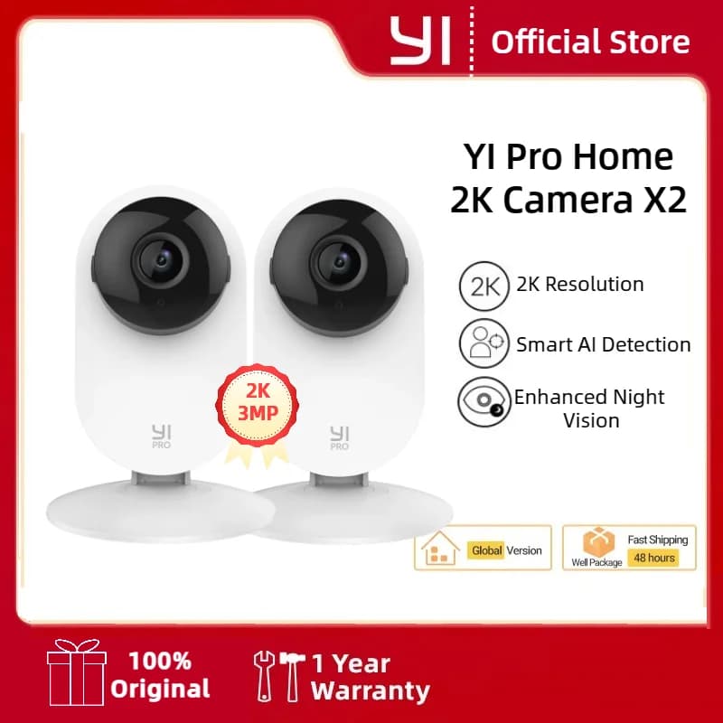 YI 2K 3MP caméras 2/4Pack système de Protection de sécurité IP Homekit avec Vision nocturne pour bur