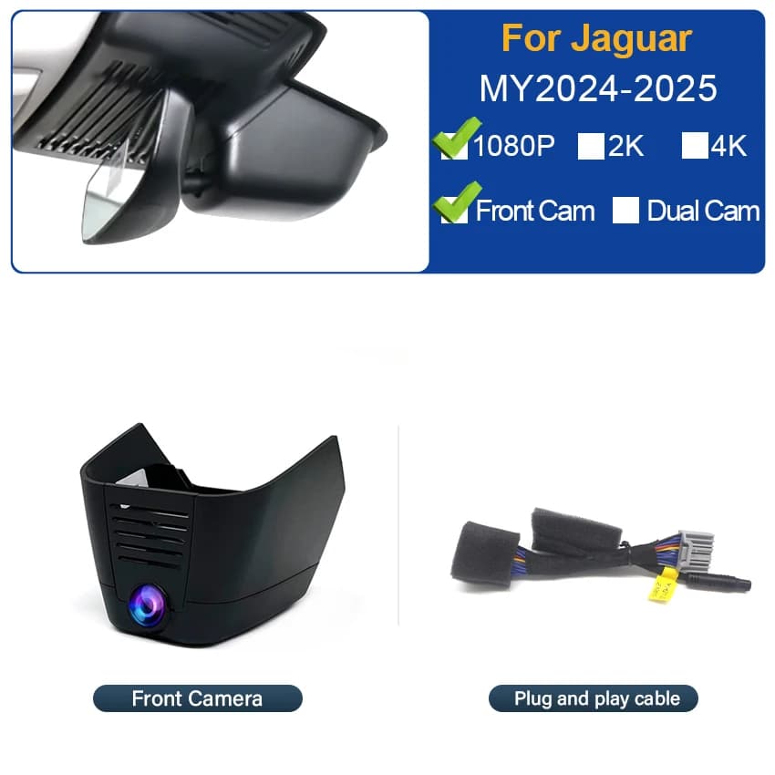 Caméra embarquée 4K pour Jaguar E-PACE 2024 2025, Plug and Play, enregistreur vidéo DVR pour voiture