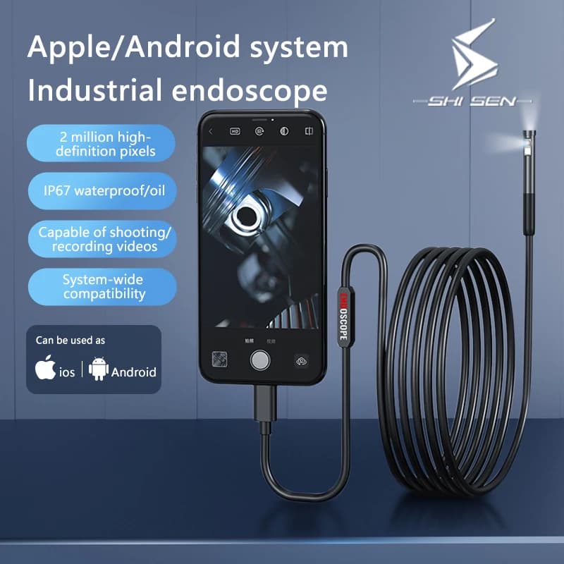 Caméra d'inspection endoscopique HD 1080P à lentille unique pour touristes, pour Android et iOS, min
