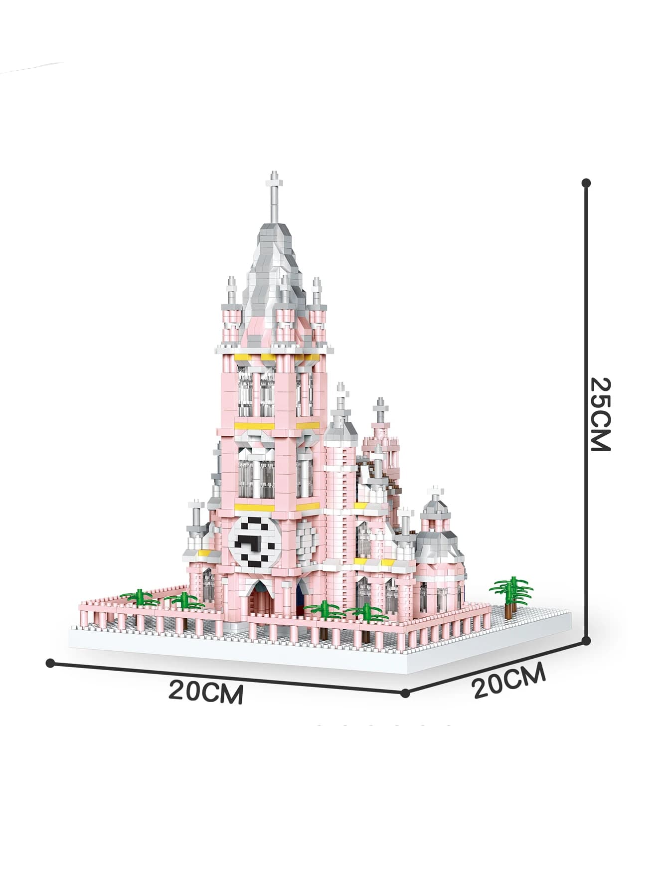 Mini blocs de construction d'église du Sacré-Cœur, micro briques de construction Pinkbuilding, jouet