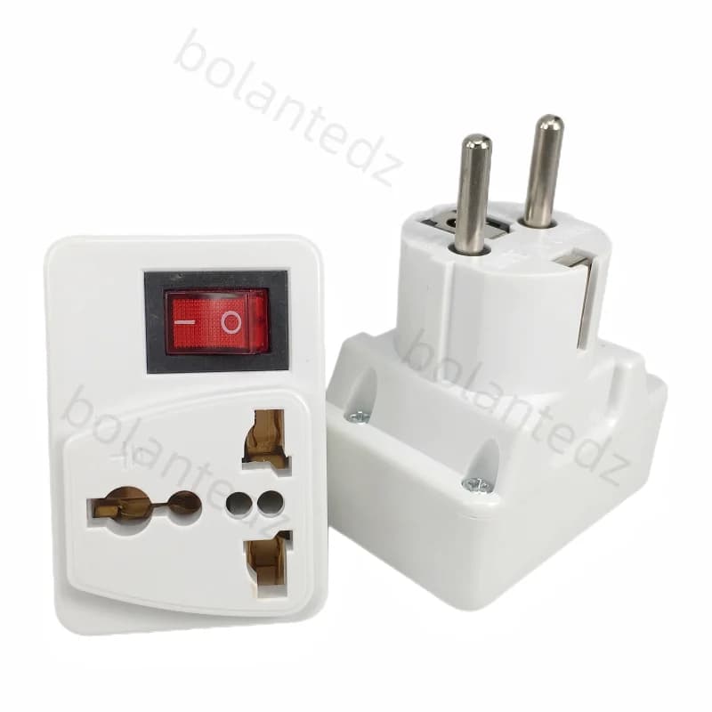 Adaptateur universel blanc 250v 10A EU, prise Portable étendue, convertisseur mural allemand et fran