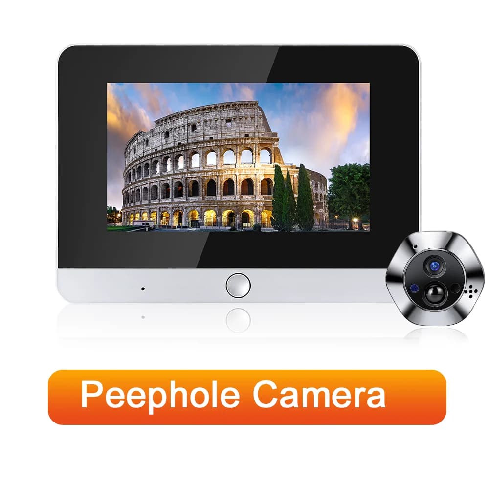 Caméra de porte avec écran LCD de 5 pouces, système d'interphone audio bidirectionnel, communication