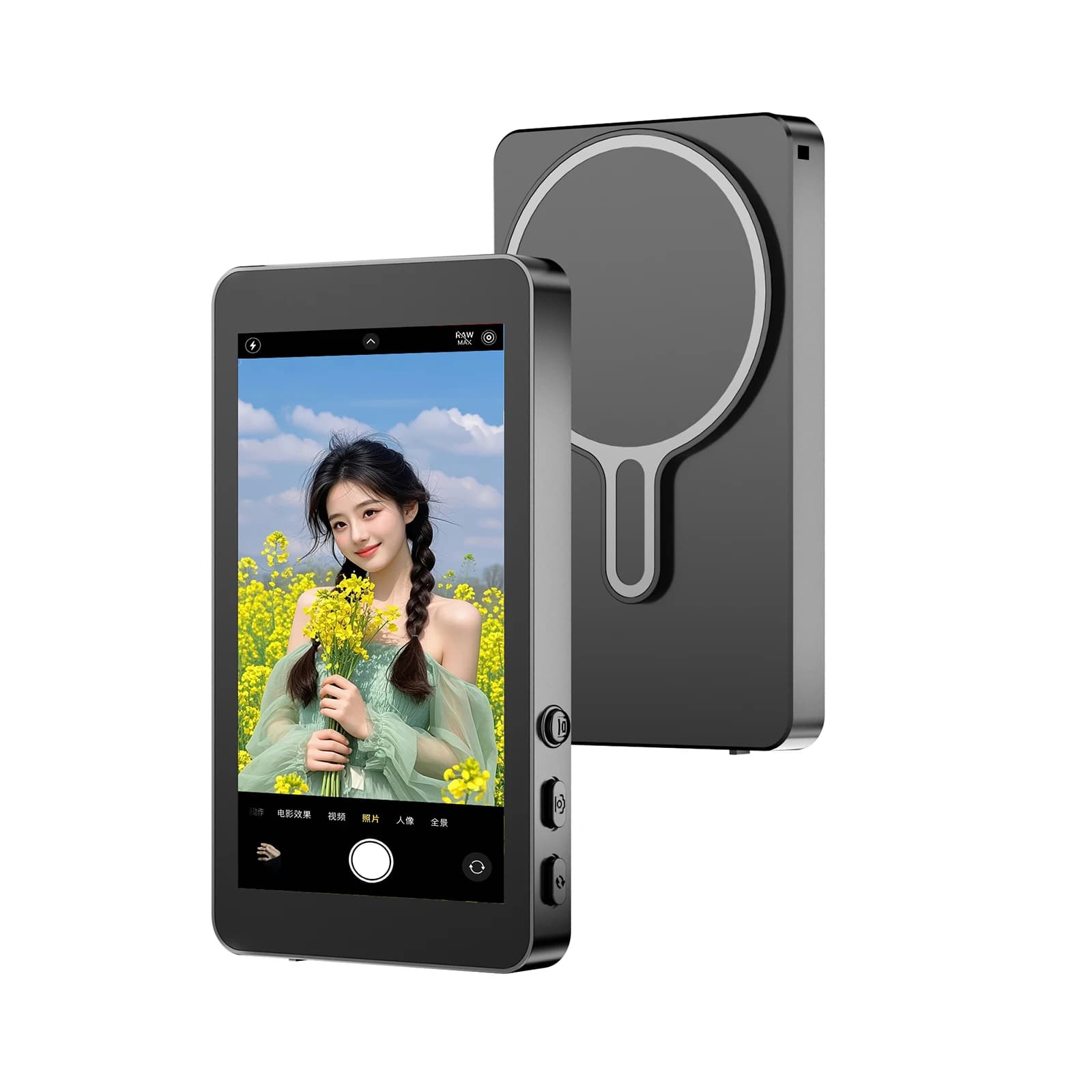 Smartphone moniteur magnétique écran projecteur téléphone caméra arrière Vlog Selfie pour enregistre