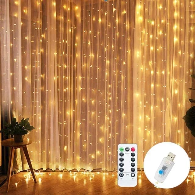 Lumières de noël Led décoration fée nouvel an décor pour chambre guirlandes chaîne rideau cascade ba