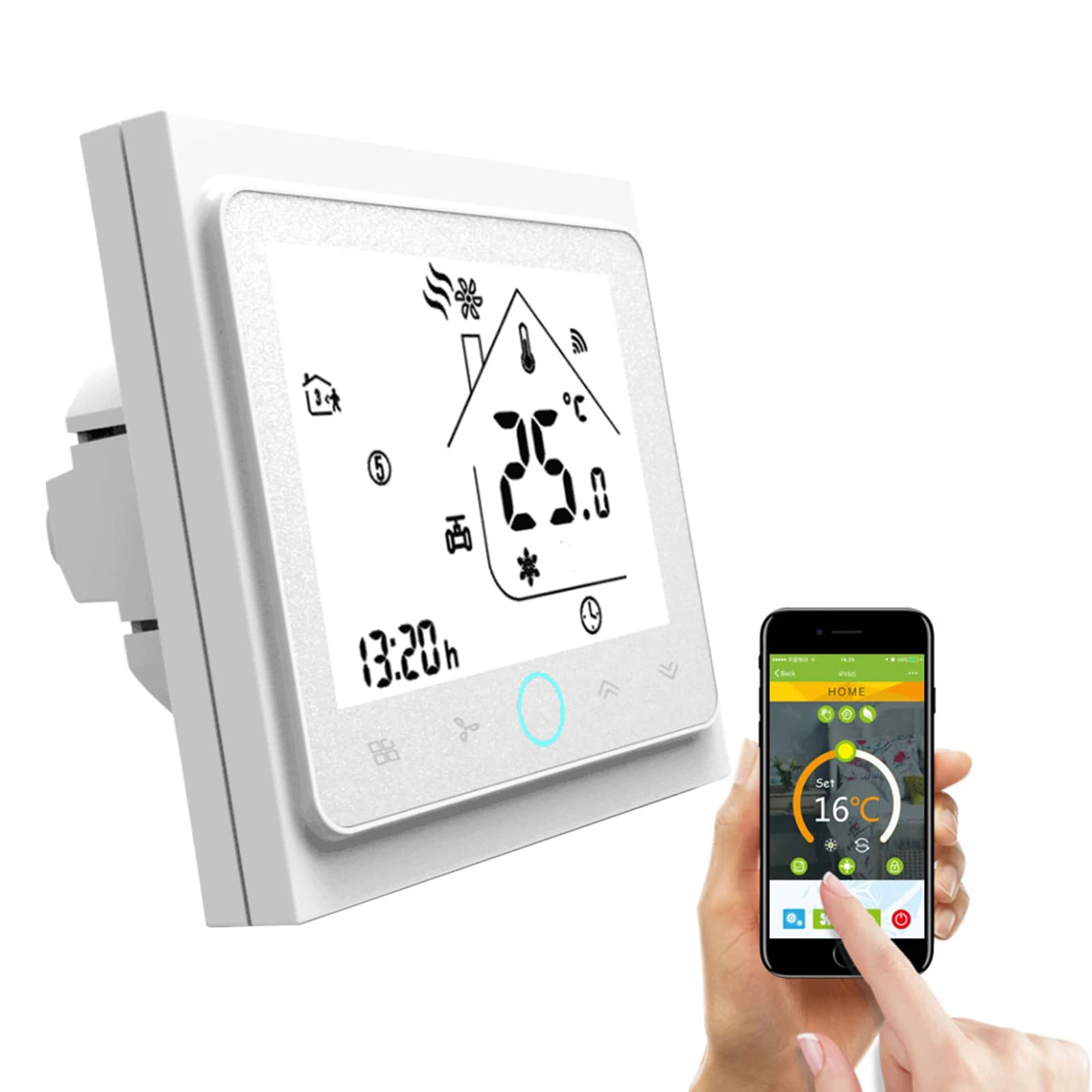 Qiumi Thermostat Wifi Intelligent régulateur de température de climatisation Intelligent Programmabl
