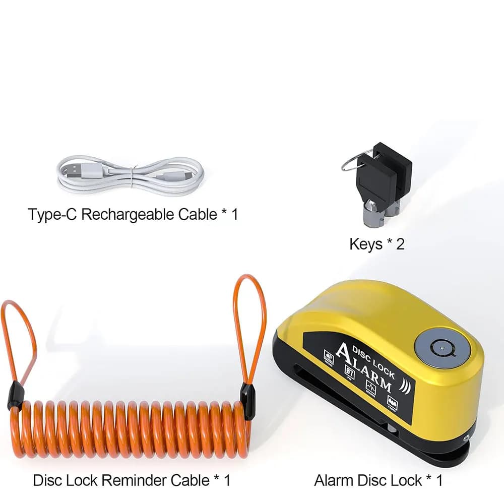 Cadenas Rechargeable 110db, alarme de Moto, verrouillage à disque, alarme antivol pour Moto