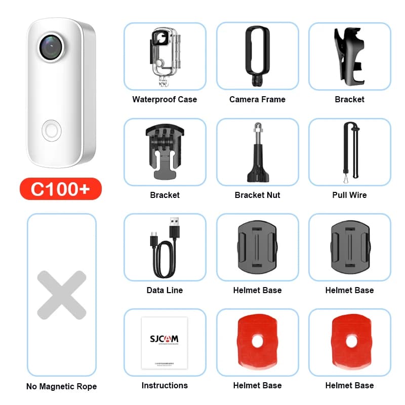 SJCAM C100 Plus caméra d'action 4K stabilisation d'image électronique 2.4G WiFi 30M étanche avec étu