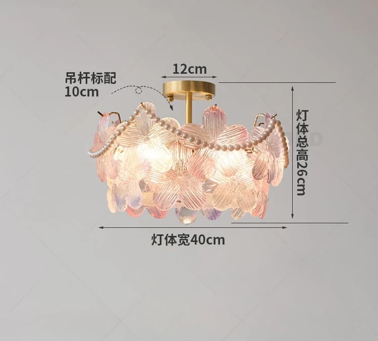 Lustre en cristal français pour salon, design créatif en forme de fleur à cinq pétales, style modern