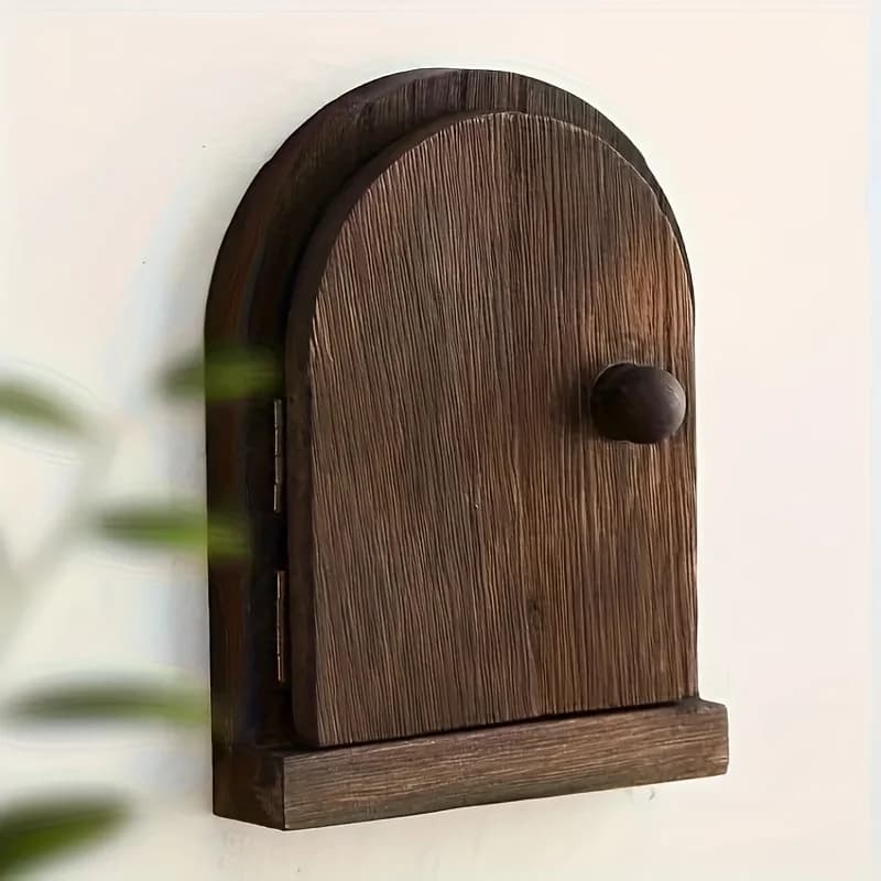 Cache-prise en bois artisanal, non électrique, construction en bois faite à la main, couvre et décor