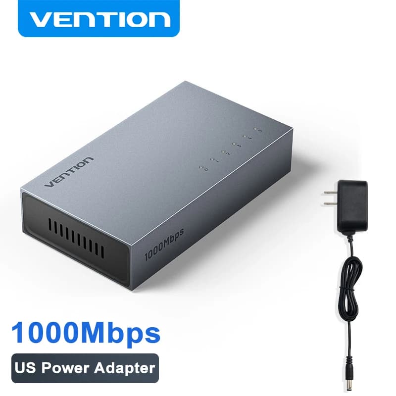 Commutateur Ethernet Vention 1000Mbps commutateur intelligent réseau 5 ports pour routeur PC Hub Lan
