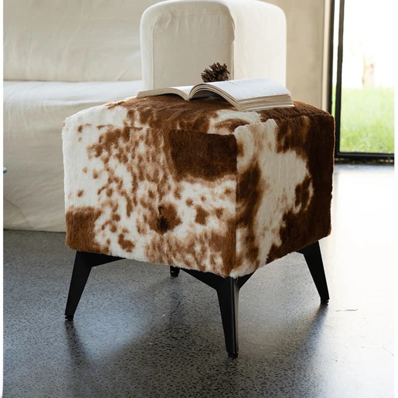Banc de canapé en cuir de vachette pour salon, tabouret Proxy pour chaussures, éponge à haute élasti