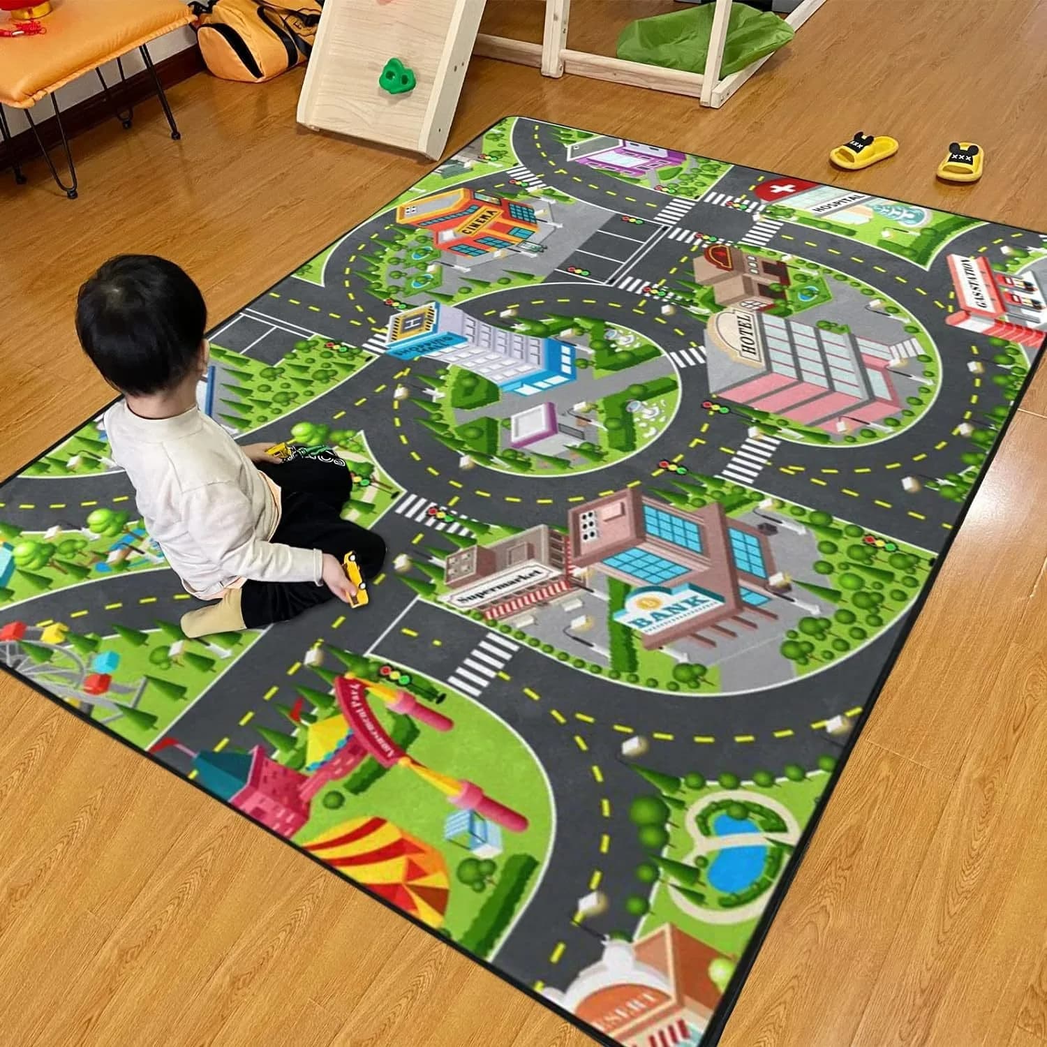 Tapis de jeu pour enfants, tapis de circulation urbaine, tapis de stationnement, tapis de jeu pour e