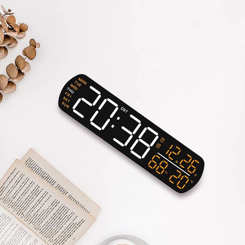 Réveil numérique température humidité Date 2 alarmes compte à rebours DST Snooze horloge de Table Au