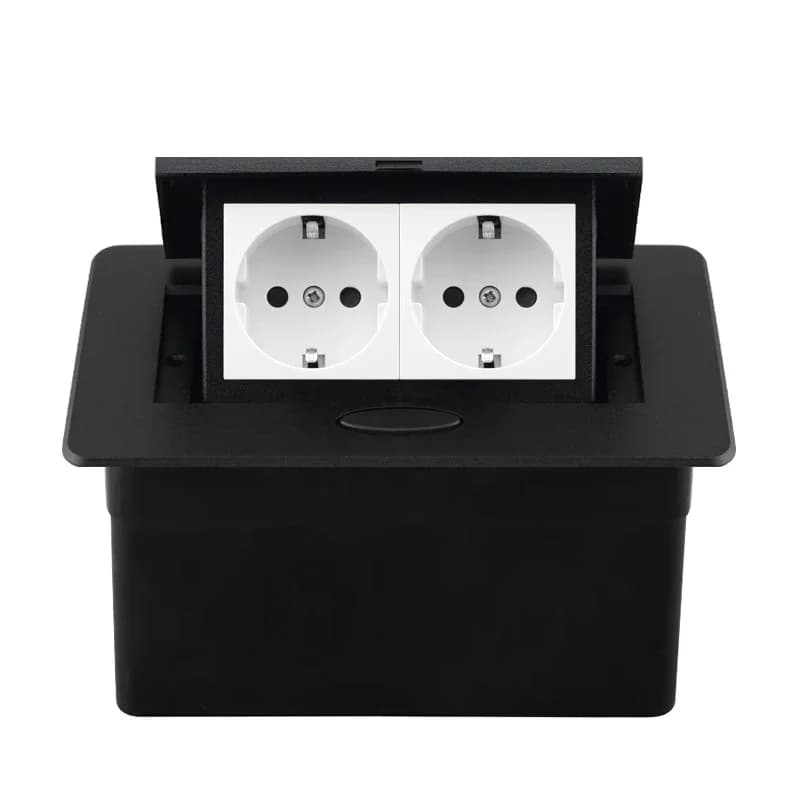 Prise Standard ue couvercle en aluminium de bureau prise dissimulée prise de bureau noir argent blan