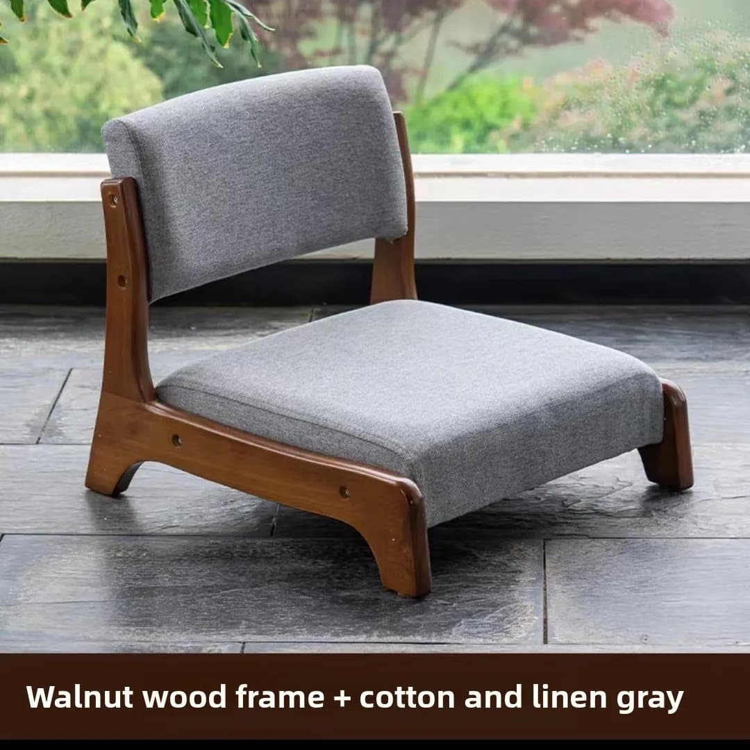 Chaise en bois massif Tatami, chaise à dossier de style japonais, chaise paresseuse, tabouret bas, c
