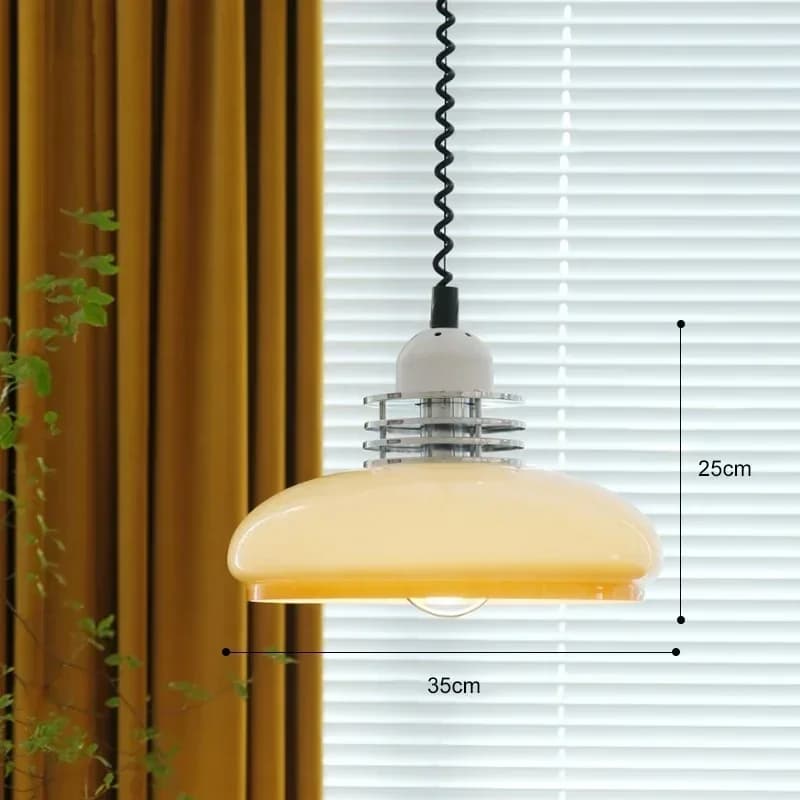 Bauhaus – lustre de Restaurant français en verre crème, lustre rétractable de styliste de Bar japona