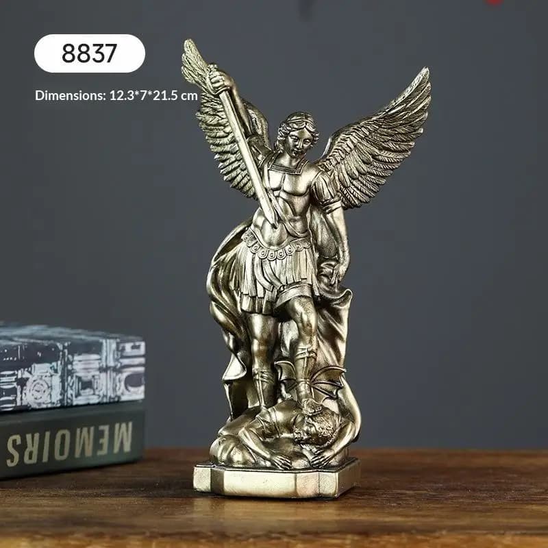 St. Statue de Michael pour la Protection de la maison, Sculpture du Saint catholique, idée cadeau ch