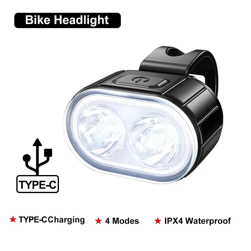 Éclairage de vélo rechargeable, feux avant/arrière, lampe de vélo, lumière LED pour vélo, lampe de p