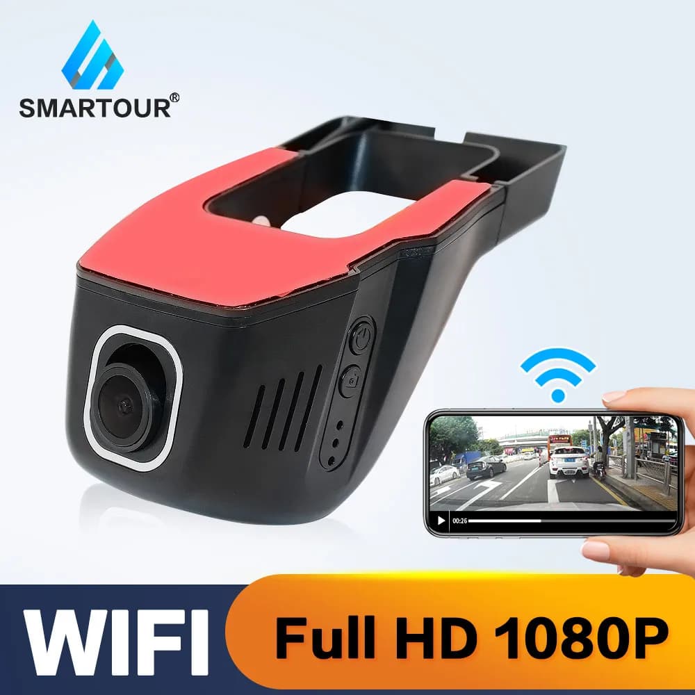 Smartour-Caméra de tableau de bord de voiture cachée, caméra avant Full HD 1080P, DVR, Wifi, enregis