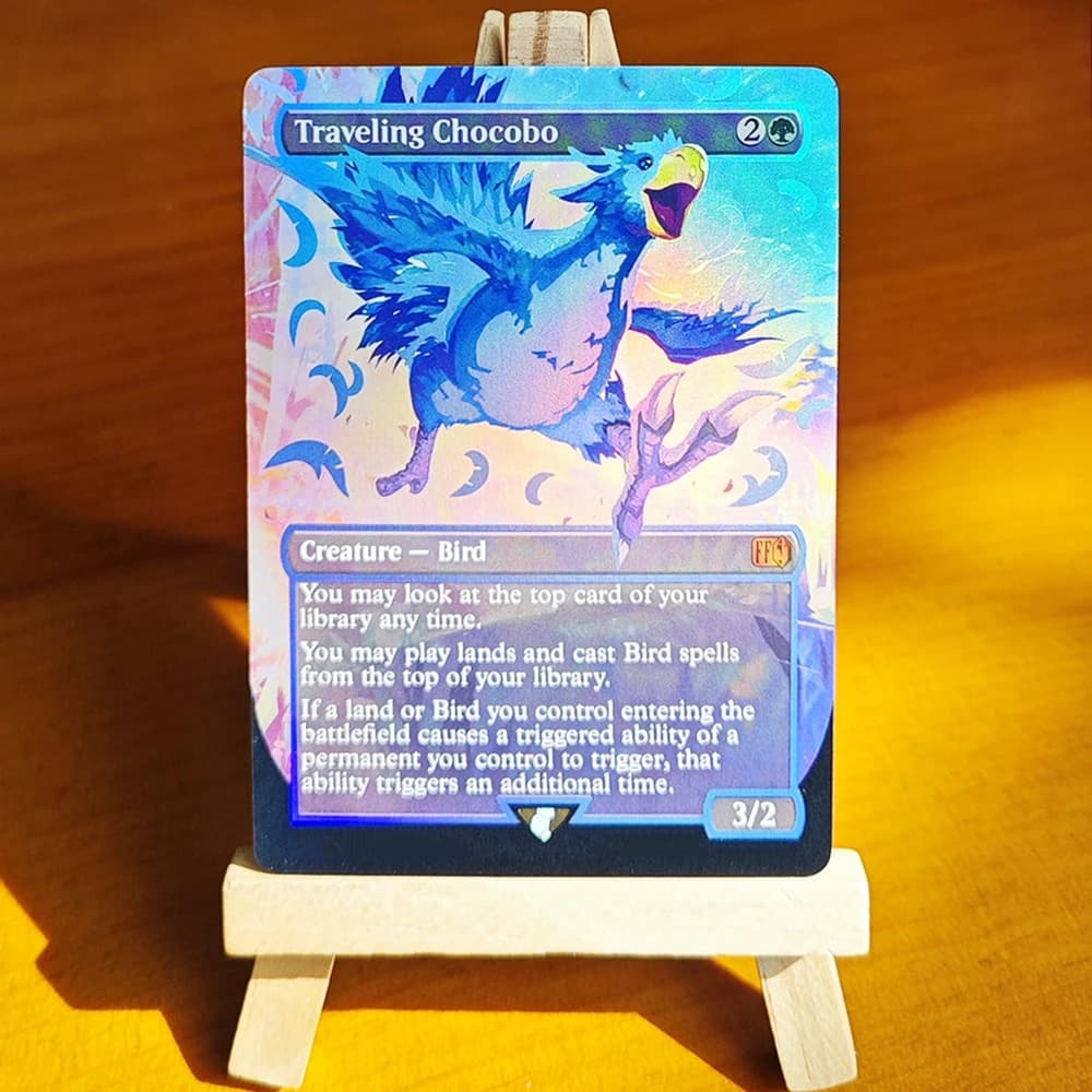 Cartes de collection de jeu Chocobo-TCG rares et exclusives en feuille métallisée pour le jeu à domi