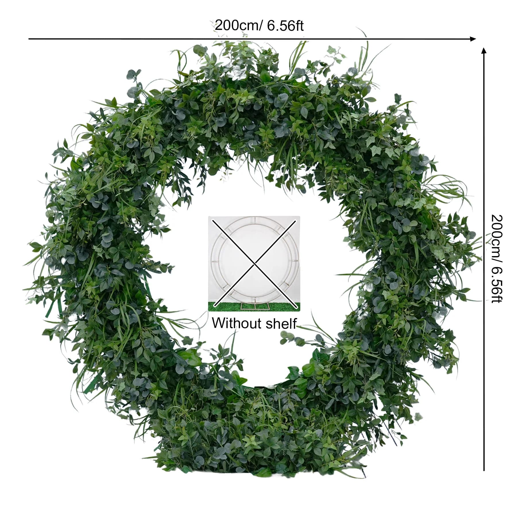 Arrangement floral pour mariage, feuilles vertes, hortensia blanc, Rose, Base en tissu, cadre rond,