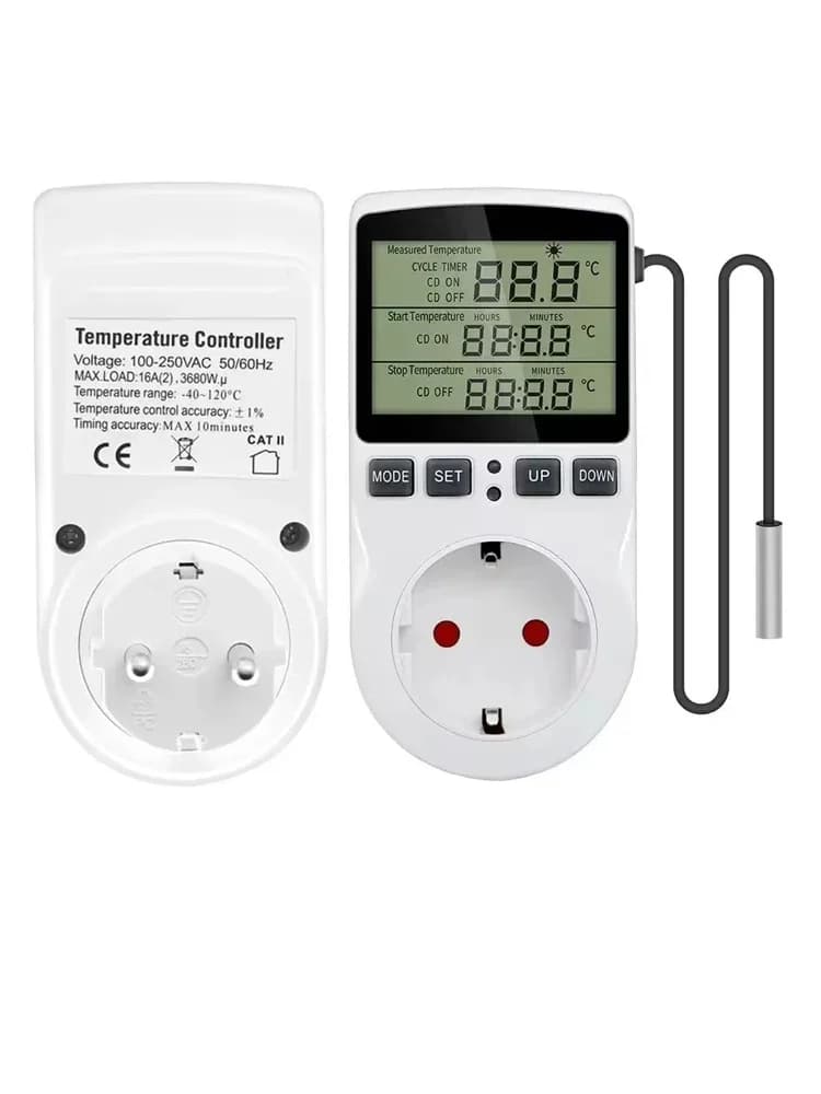 Prise de contrôle de température numérique, thermostat, prise EU 220V avec minuterie, chauffage et r
