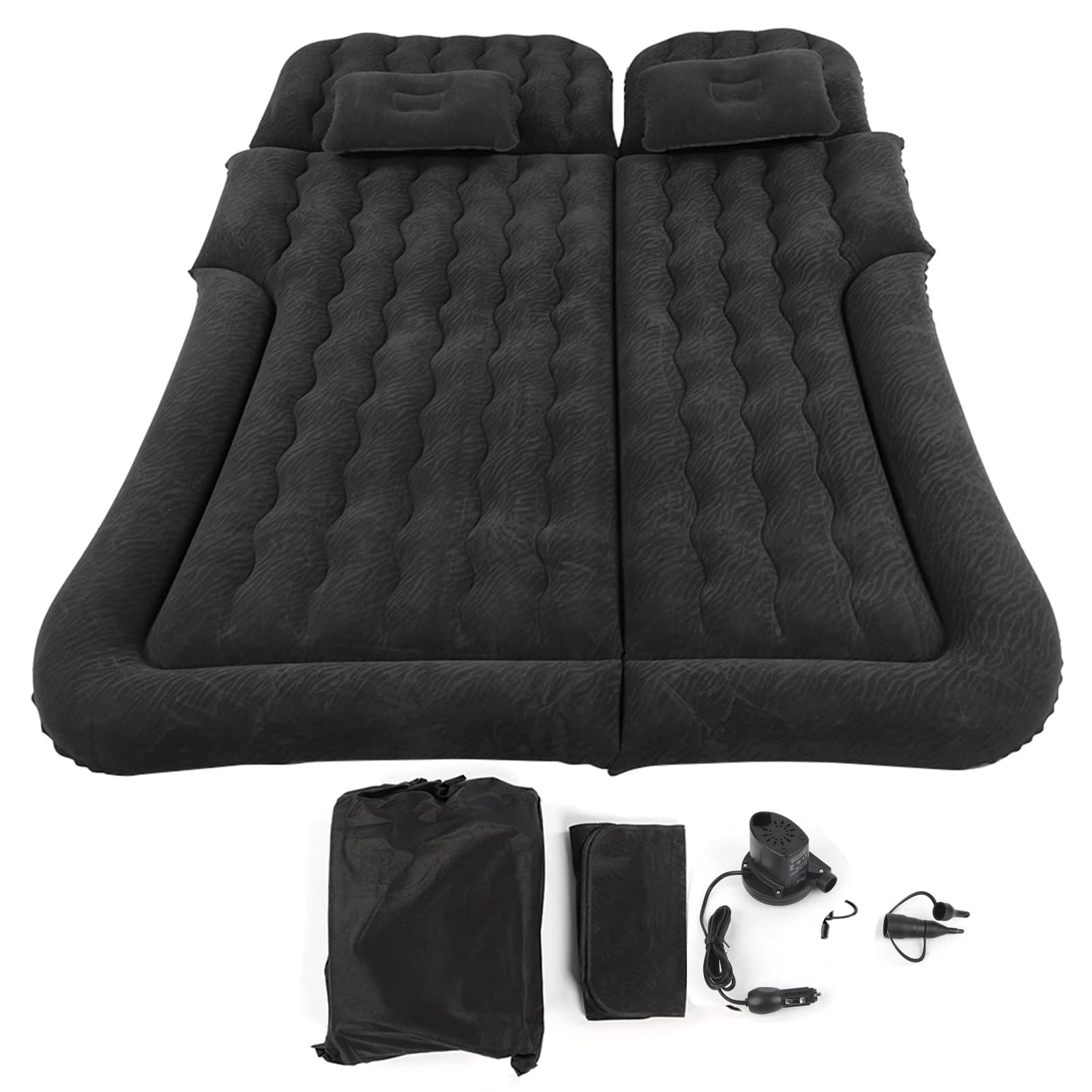 Matelas de voyage gonflable multifonction 2 en 1, flocage en PVC, coussin de repos doux pour dormir,