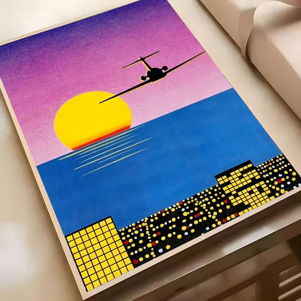 Hiroshi Nagai Vaporwave japon plage affiche étanche HD mur Art décalcomanie auto-adhésif esthétique