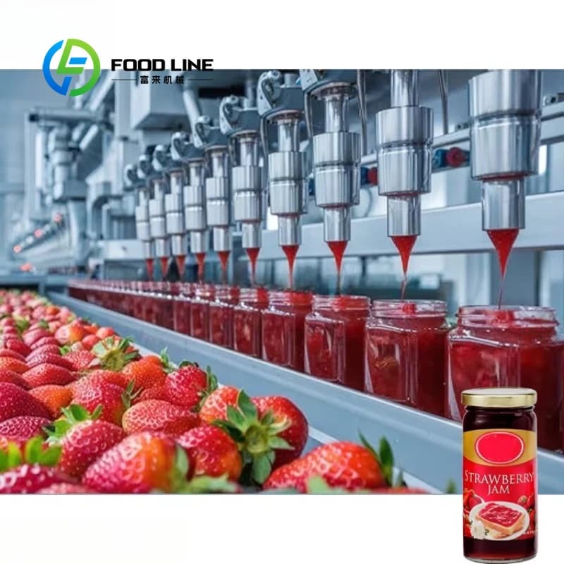 Machine automatique de fabrication de confiture de fraises personnalisée, ligne de production complè