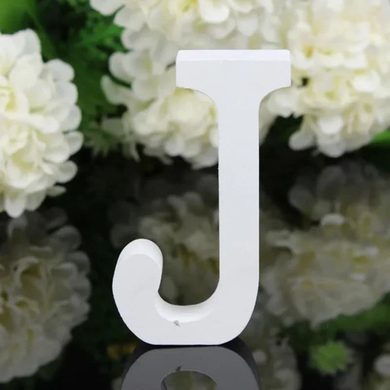 Lettre en bois blanche avec nom de l'alphabet personnalisé, accessoire de décoration murale pour la