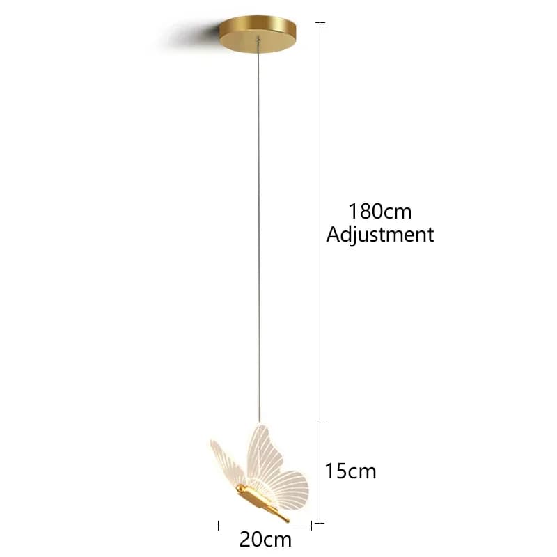 Luminaire suspendu moderne à 3 têtes en forme de papillon LED, éclairage décoratif pour chambre à co