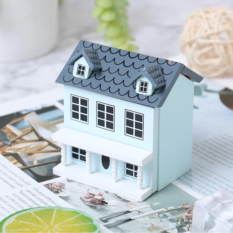 Maison de poupée Miniature en bois 1:12, petite maison modèle Mini belle Villa, décoration de maison