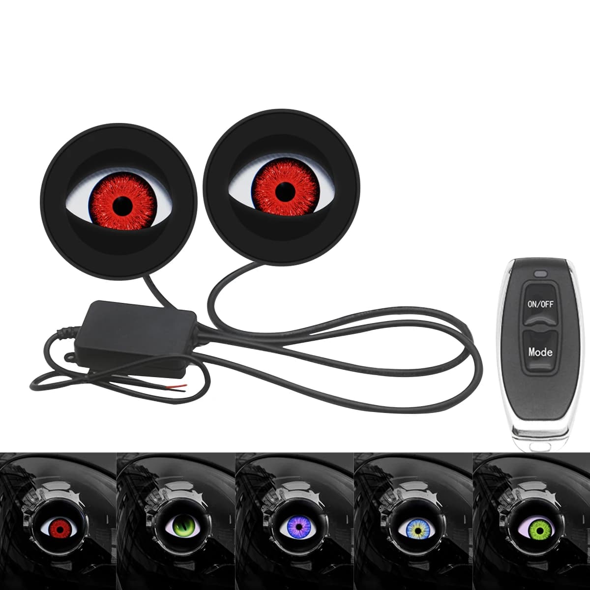 Lumières dynamiques LED pour voiture, 3 pouces, œil du diable, 12v, avec télécommande, Kits de rénov
